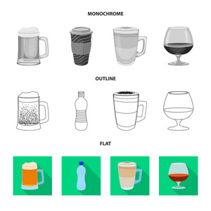 饮料和酒吧标志的向量例证。集合饮料和党股票向量例证