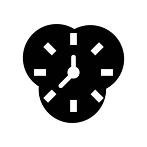 闹钟图标矢量隔离在白色背景, 闹钟透明标志, 黑色时间符号