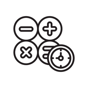 计算器图标矢量符号和符号在白色背景下被隔离, 计算器徽标概念