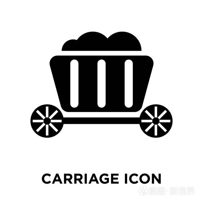 马车图标矢量隔离在白色背景上 标志概念的马车标志上透明背景 实心