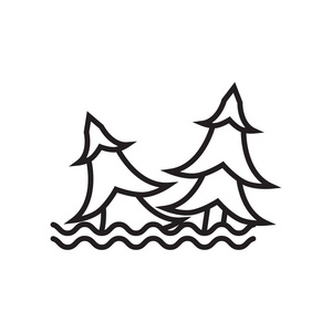 白色背景下的洪水图标矢量符号与符号分离