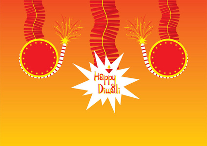 创意火饼干与装饰 diya 的快乐排灯节印度海报设计