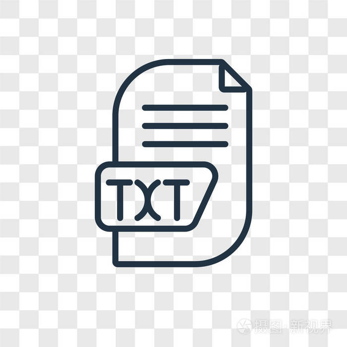 在透明背景上隔离的 txt 矢量图标, txt 徽标概念
