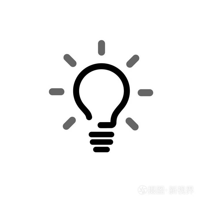 灯泡图标插图.发光灯标志