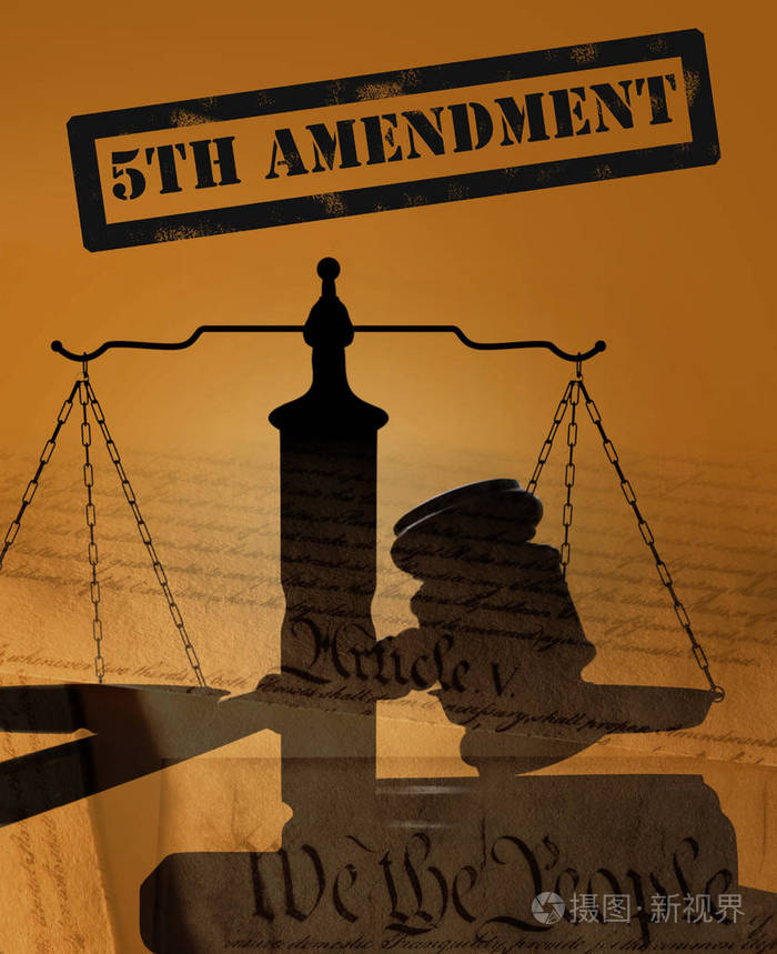 第五修正案邮票与法院木槌, 正义的标尺以美国