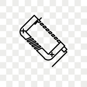 在透明背景上隔离的钳位矢量图标, 夹具徽标