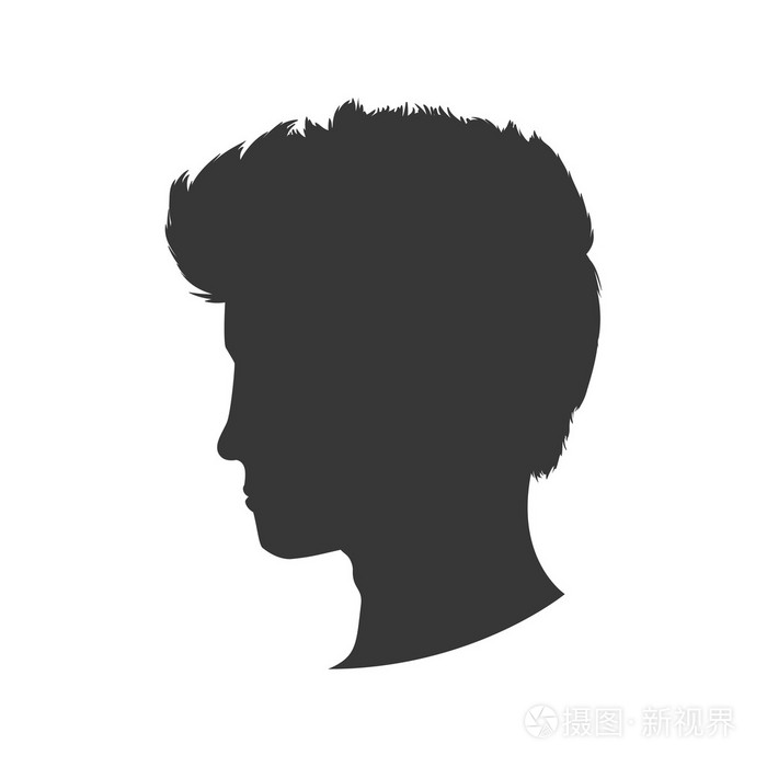 男人男性头像剪影头像图标.矢量图形
