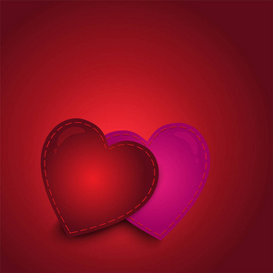 爱情人节背景和红色的心与矢量设计