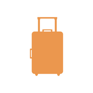 程式化的图标的白色背景的彩色行李箱