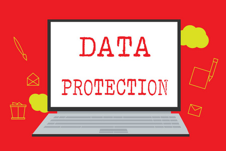 显示数据保护的文本符号。概念照片保护 Ip 地址和有害软件的个人数据