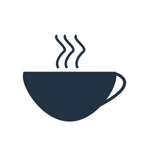咖啡杯图标矢量隔离在白色背景, 咖啡杯透明标志