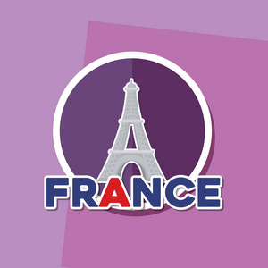 法国文化卡片与埃菲尔铁塔图片