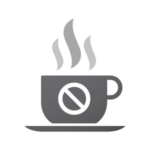 孤立的咖啡杯子图标与禁止标志