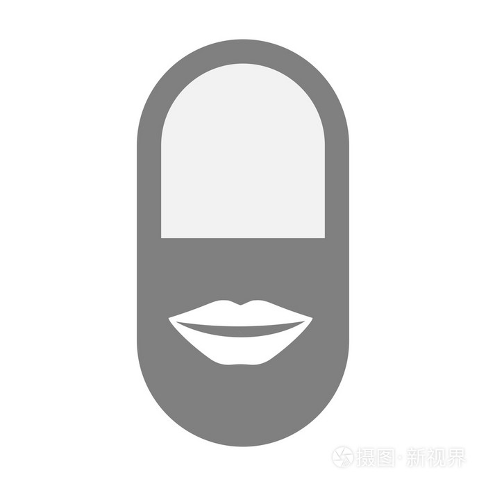 女口面带笑容的孤立的丸图标
