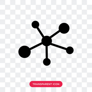 在透明背景下分离的分子键矢量图标 M