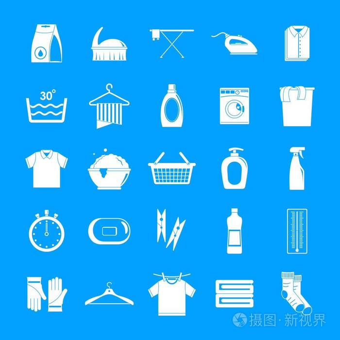 洗衣服务图标设置.网站25个洗衣服务矢量图标的简单说明