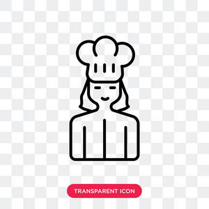厨师矢量图标隔离在透明背景下, 主厨标志设计