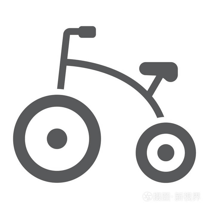 三轮车字形图标, 自行车和儿童, 自行车标志, 矢量图形, 在白色背景上