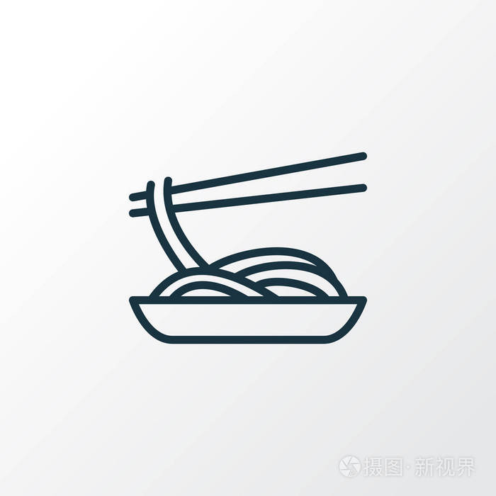 日本食品图标线符号.时尚风格的优质隔离面条元素