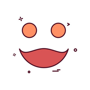 快乐的表情符号设计, 五颜六色的矢量插图