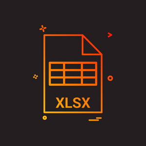 xlsx 文件文件扩展名文件格式图标矢量设计