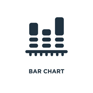 条形图图标。黑色填充矢量图。在白色背景上的条形图符号。可用于网络和移动