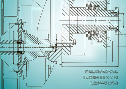 技术说明。机械工程。工程学科的背景。技术设计。仪器制造。封面, 横幅, 传单, 背景。浅蓝色