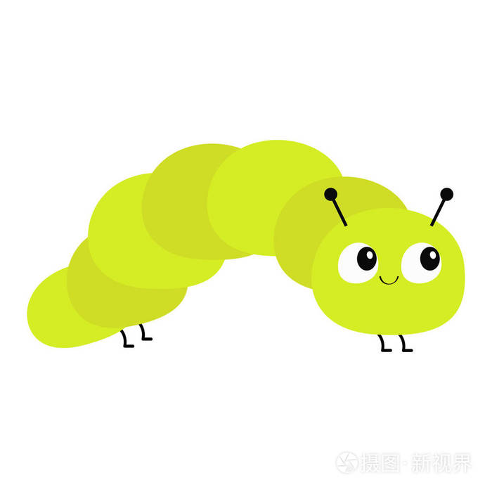 插画 毛毛虫昆虫图标.婴儿收藏.爬行 catapillar bug.