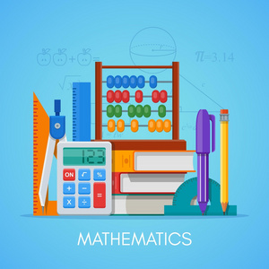 平面样式设计数学科学教育概念向量海报