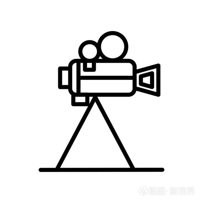 视频摄像机图标矢量隔离在白色背景摄像机透明符号线条和轮廓元素的