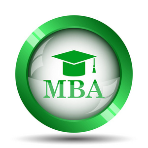 Mba 图标。白色背景上的互联网按钮