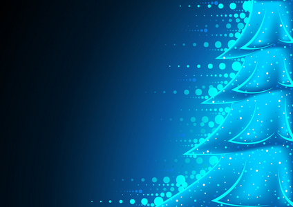 蓝色发光抽象圣诞树