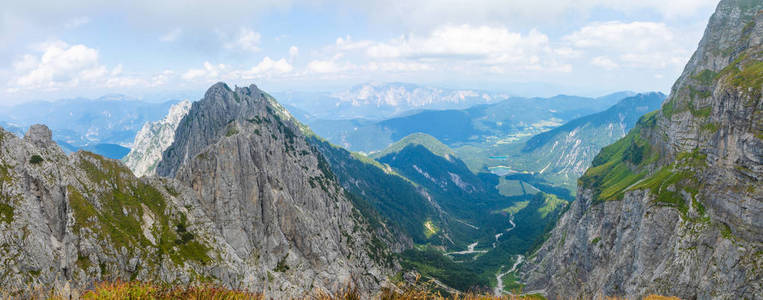 从斯洛文尼亚 Mangart 鞍 Itaian 阿尔卑斯山全景图