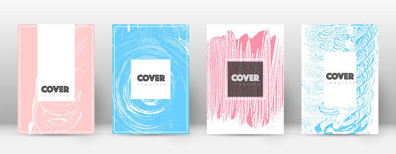 封面设计模板。时髦的小册子布局。辉煌的时尚抽象封面页面。粉红色和