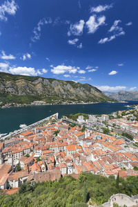观赏面积在世界著名的 Kotor, 黑山