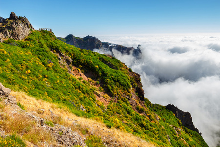 Pico Ruivo 和皮做 Areeiro，美丽的山景观，马德拉，葡萄牙中部