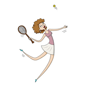女人打网球