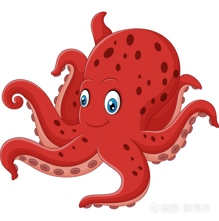 卡通笑脸章鱼插画-正版商用图片0su8lh-摄图新视界