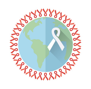 世界艾滋病日。全球范围内与功能区的概念