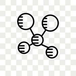 分子矢量图标在透明背景下分离, 分子标志设计