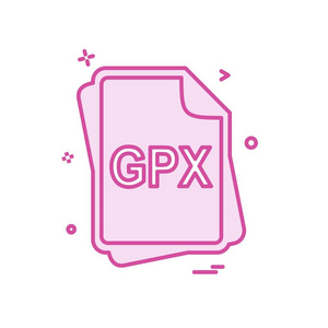 Gpx 文件类型图标设计矢量图