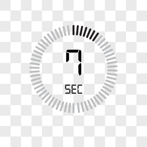 在透明背景上隔离的7秒矢量图标, Th