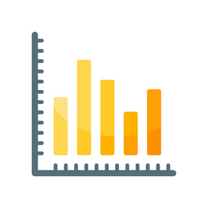 条形图图标矢量符号与白色 backgrou 上的符号分离