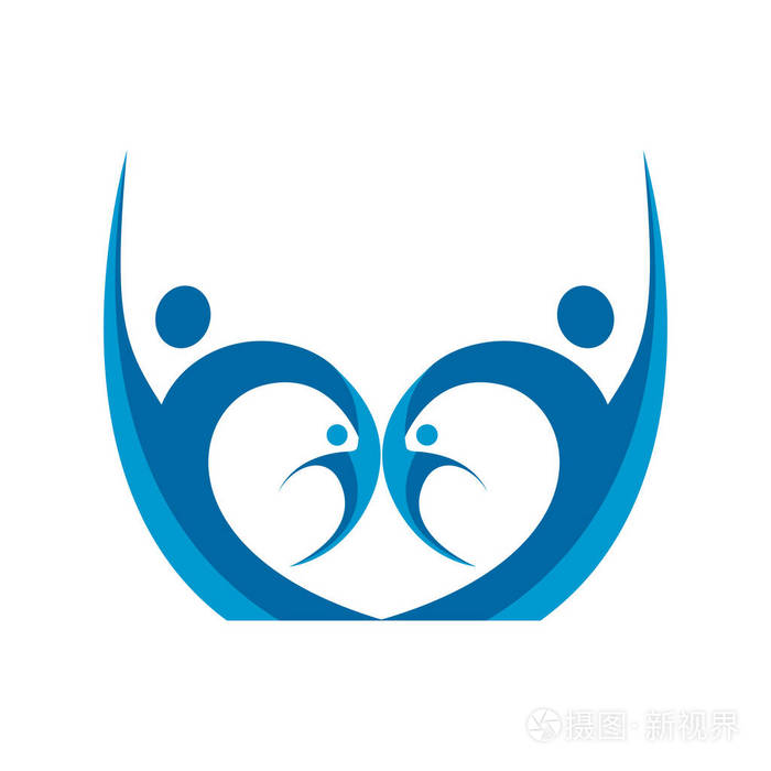 人物标志健康护理标志标志, 医疗保健矢量徽标概念说明