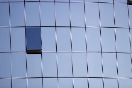摩天大楼的玻璃窗, 质地。无光泽表面不反射天空。纹理