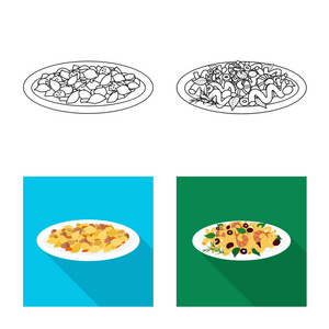 面食和碳水化合物标志的矢量插图。面食和通心粉股票矢量图集
