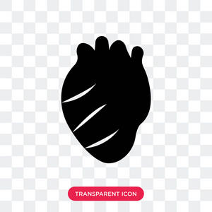 心脏矢量图标隔离在透明背景, 心脏标志