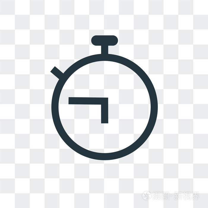 在透明背景上隔离的定时器矢量图标, 定时器徽标