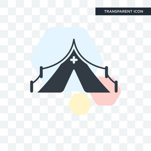 帐篷矢量图标在透明背景上隔离, 帐篷标志 d