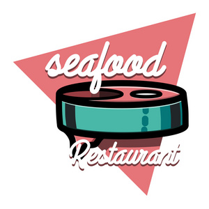 颜色老式海鲜餐厅会徽